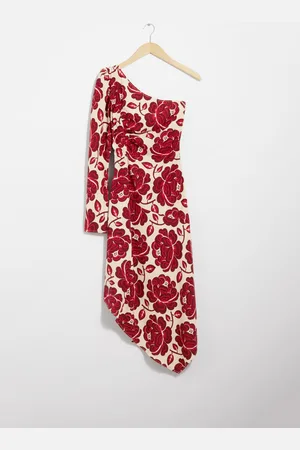 & OTHER STORIES Asymmetrisches One-Shoulder-Midikleid - Rot