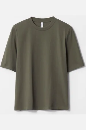 & OTHER STORIES T-Shirt Aus Baumwolle Mit Gepolsterten Schultern - Grün