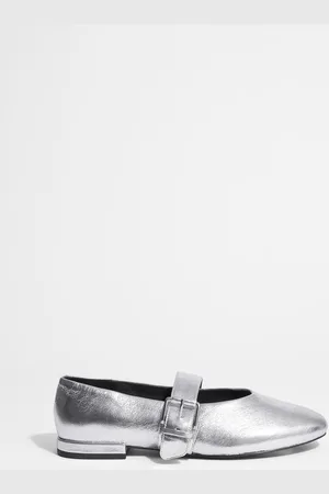 & OTHER STORIES Leder-Ballerinas Mit Schnalle - Silberfarben