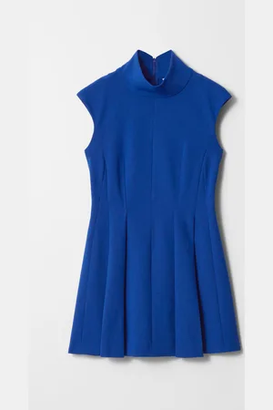 & OTHER STORIES Rollkragen-Minikleid Mit Falten - Blau