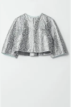 & OTHER STORIES Verkürzte Jacquard-Jacke In Metallic-Optik - Silberfarben