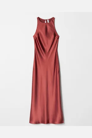 & OTHER STORIES Ärmelloses Midikleid Aus Satin - Rot