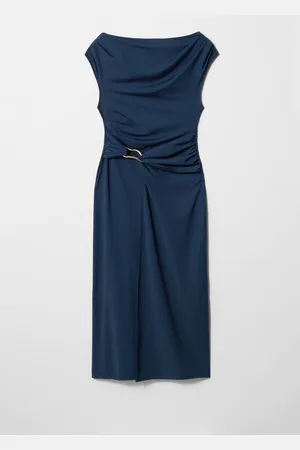 & OTHER STORIES Drapiertes Midikleid - Blau