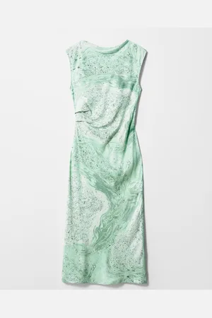 & OTHER STORIES Schräg Geschnittenes Midikleid Aus Satin - Grün
