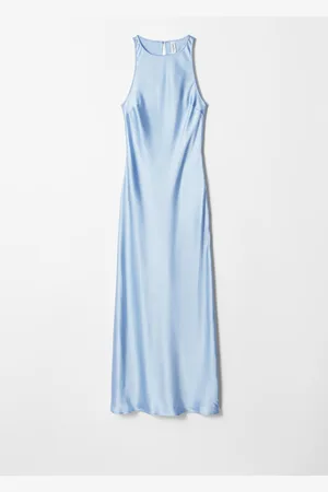 & OTHER STORIES Ärmelloses Midikleid Aus Satin - Blau