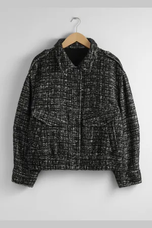 & OTHER STORIES Kastenförmige Tweedjacke - Schwarz