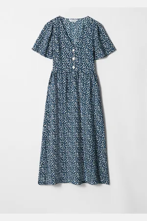 & OTHER STORIES Midikleid Mit V-Ausschnitt - Blau