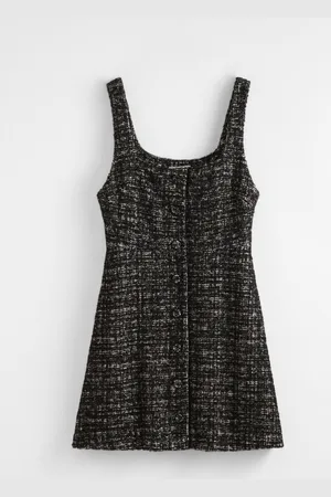 & OTHER STORIES Ärmelloses Minikleid Aus Tweed - Schwarz