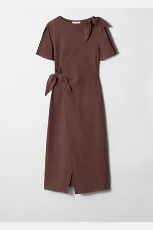 & OTHER STORIES Midikleid Mit Knotendetail - Braun