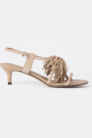 & OTHER STORIES Ledersandalen Mit Fransen - Beige