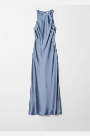 & OTHER STORIES Ärmelloses Midikleid Aus Satin - Blau