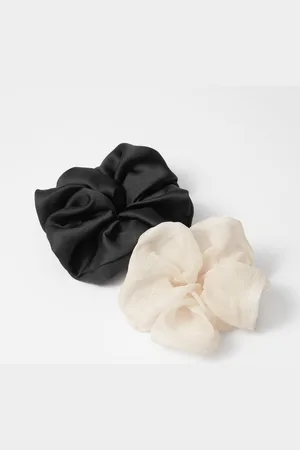 & OTHER STORIES Zweier-Set Satin-Scrunchies In Xl - Schwarz|Weiß
