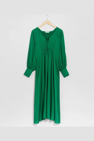 & OTHER STORIES Midikleid Aus Satin Mit V-Ausschnitt