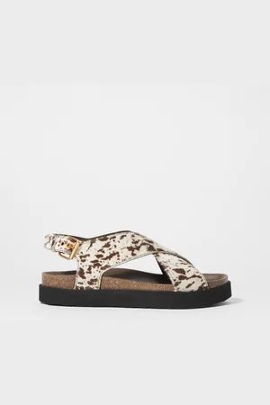 & OTHER STORIES Ledersandalen Mit Überkreuzten Riemen - Weiß