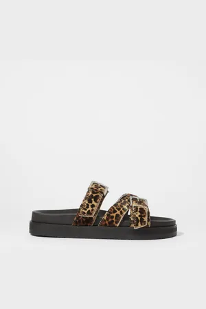 & OTHER STORIES Ledersandalen Mit Überkreuzten Riemen - Beige