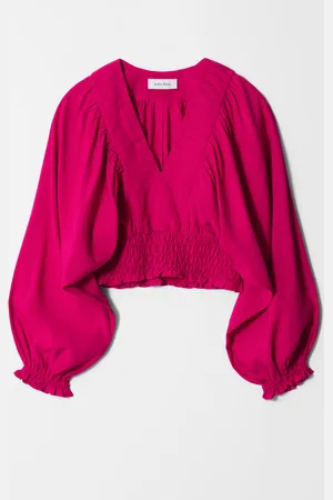 & OTHER STORIES Gesmokte Bluse Mit Puffärmeln - Rosa