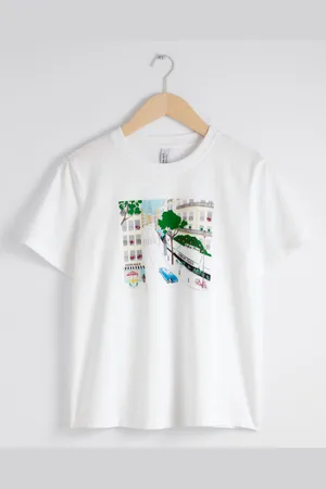 & OTHER STORIES Bedrucktes T-Shirt - Weiß