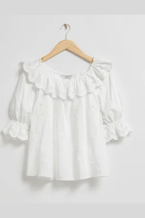& OTHER STORIES Bestickte Bluse - Weiß