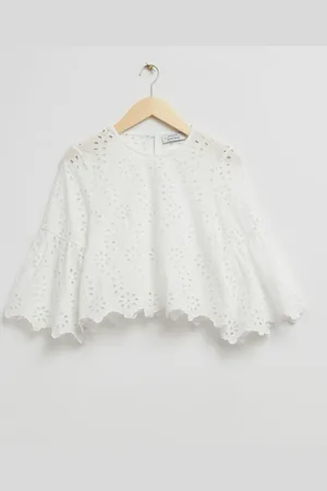 & OTHER STORIES Broderie-Anglaise-Bluse Mit Ausgestellten Ärmeln