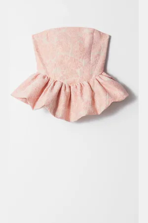 & OTHER STORIES Bandeau-Oberteil Mit Schößchen - Rosa