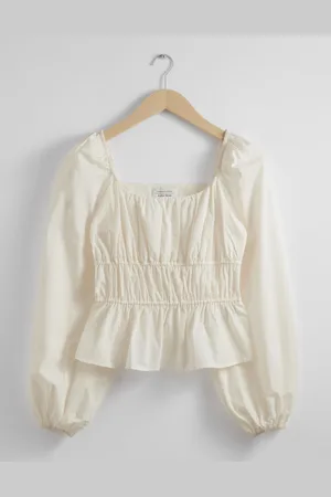 & OTHER STORIES Bluse Mit Raffungen - Weiß