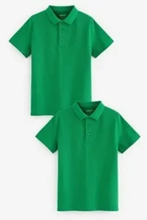 Next Poloshirt Schul-Poloshirts aus Baumwolle im 2er-Pack (2-tlg) grün 98 (3 J.)