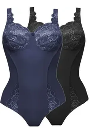 Susa Body 2er Pack Body ohne Bügel Latina (Spar-Set, 2-tlg) formendes Vorderfutter bunt|schwarz 85D