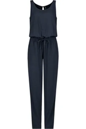 Sublevel Overall Damen Overall Jumpsuit lange Hose Sommer Binde Gürtel Einteiler S