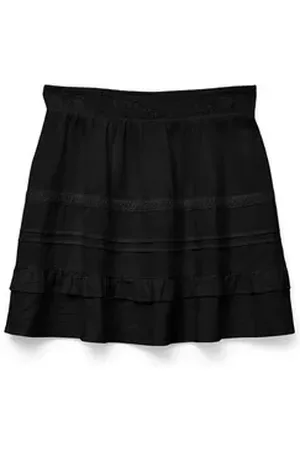 VERO MODA Sommerrock Legerer Sommer Rock mit Rüschen und elastischem Bund VMPRETTY SHORT SKIRT WVN GA NOOS schwarz M