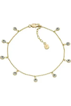 Fossil Armband Damen-Armband Metall Glasstein, Sutton goldfarben