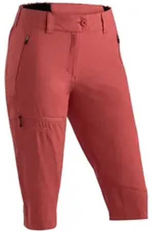 Maier Sports Outdoorhose Lulaka Capri Loop Damen Wanderhose, elastische Funktionshose mit 3 Taschen, Regular Fit rot 40