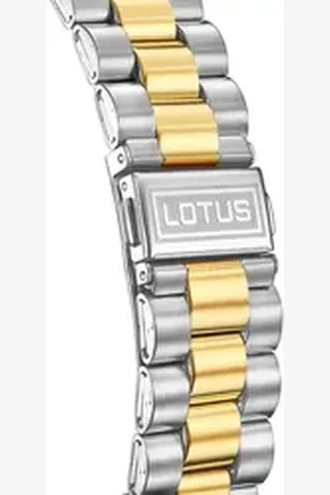 Lotus Chronograph Damenuhr Edelstahl silber gold, (Chronograph), Damen Armbanduhr rund, mittel (ca. 32,5mm), Edelstahl silberfarben
