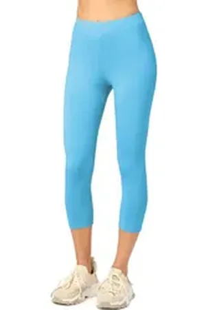 Merry Style Leggings Caprihose Damen 3/4 Hose MS10-199 (1-tlg) aus Baumwolle blau XL