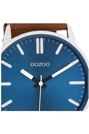 Oozoo Quarzuhr Herren Armbanduhr Timepieces, (Analoguhr), Herrenuhr rund, groß (ca. 45mm) Lederarmband, Fashion-Style braun