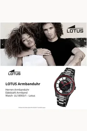 Lotus Chronograph Herrenuhr Edelstahl schwarz , (Chronograph), Herren Armbanduhr rund, groß (ca. 41,5mm), Edelstahl schwarz