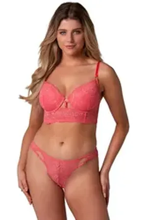 After Eden String Maite Mit Spitzen- und Riemchendetails rosa S