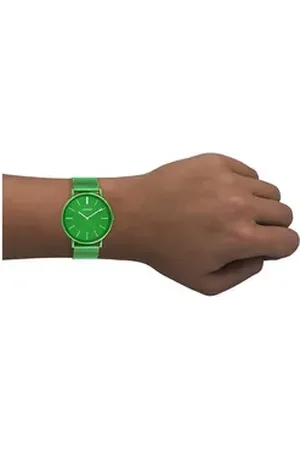 Oozoo Quarzuhr Damen Armbanduhr Vintage Series, (Analoguhr), Damenuhr rund, groß (ca. 40mm) Metall, Mesharmband, Fashion-Style grün