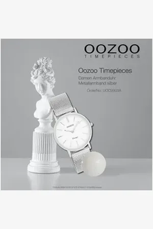 Oozoo Quarzuhr Damen Armbanduhr Timepieces Analog, (Analoguhr), Damenuhr rund, mittel (ca. 32mm) Metallarmband, Fashion-Style silberfarben