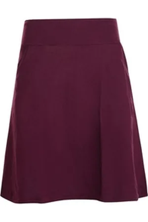 Vishes Jerseyrock Rock Damen Knielang Bio Baumwolle Breiter Bund Jersey Röcke Basic Hippie, Retro Style rot 40