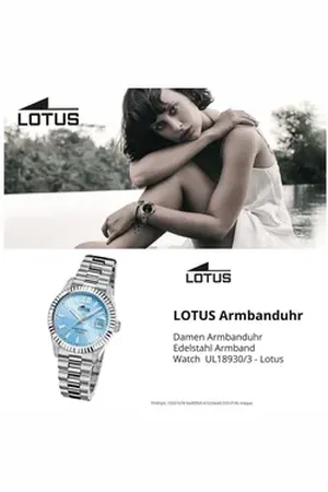 Lotus Chronograph Damenuhr Edelstahl silber , (Chronograph), Damen Armbanduhr rund, mittel (ca. 32,5mm), Edelstahl silberfarben