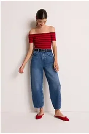 Next Tapered-fit-Jeans Barrel-Jeans mit hohem Bund (1-tlg) blau 28