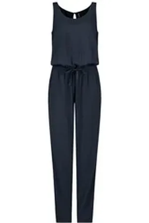 Sublevel Overall Damen Overall Jumpsuit lange Hose Sommer Binde Gürtel Einteiler M