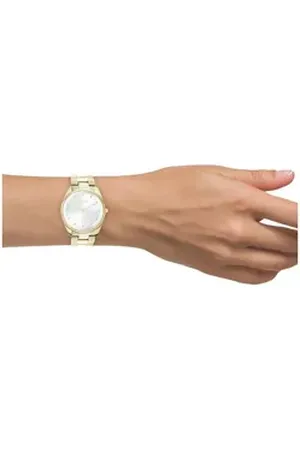 Oozoo Quarzuhr Damen Armbanduhr Timepieces, (Analoguhr), Damenuhr rund, mittel (ca. 38mm) Edelstahlarmband, Casual-Style goldfarben
