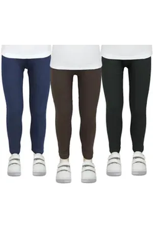 TupTam Thermoleggings Mädchen Leggings Blickdichte Leggins Winterleggings 3er Pack blau|braun|schwarz 158