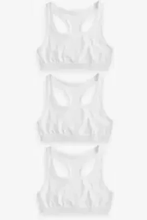 Next Crop-Top 3er-Pack Kurztops mit Ringerrücken (3-tlg) weiß 134-140 (9-10 J.)