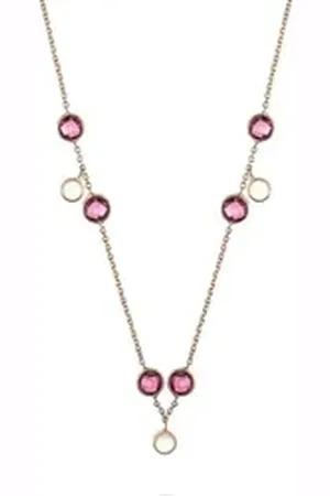 CHRIST Collier Damen-Kette 375er Gelbgold 6 Farbstein gelb|rot