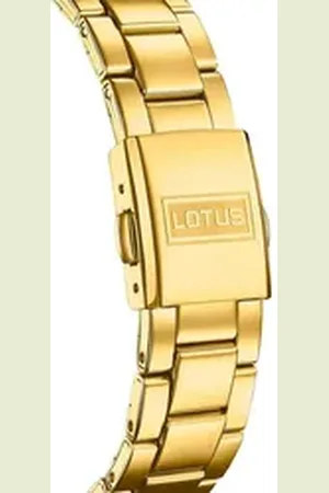 Lotus Chronograph Damenuhr Leder gold Classic, (Chronograph), Damen Armbanduhr rund, mittel (ca. 38mm), Edelstahl goldfarben