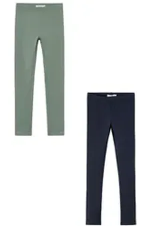 NAME IT Leggings Leggings 2er-Set Regular Fit weich bequem Basic (3-tlg) NKFDAVINA SOLID SWE LEGGING BRU N NOOS beige|blau|grün 152