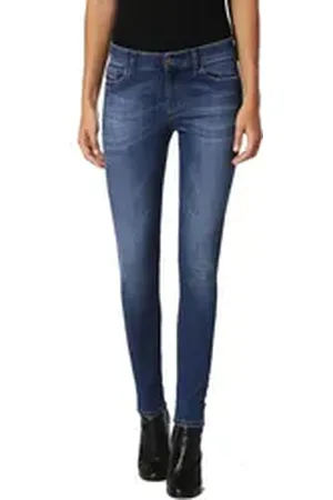 Diesel Straight-Jeans Slandy 0826F Damen Jeans Slim Straight blau W24