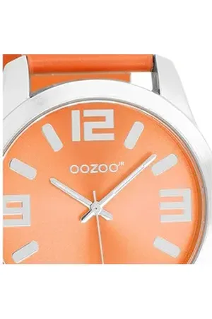 Oozoo Quarzuhr Damen Armbanduhr JR Analog Metall, (Analoguhr), Damenuhr rund, groß (ca. 40mm) Metallarmband, Casual-Style orange